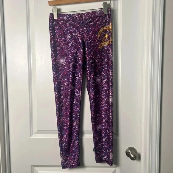 Peloton Cycle x Terez Active Leggings Logo Purple Speckles Womens Size M - Picture 1 of 14